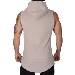 เสื้อฮู้ดแขนกุดมีซิปกระเป๋าแฟชั่นผู้ชาย, เสื้อมีฮู้ดแขนกุดน้ำหนักเบาสำหรับฟิตเนส - Product Image 3