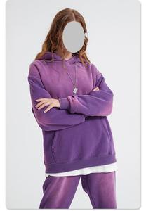 Anti-boulochage couleur unie femmes lavage à l'acide sweats à capuche fabriqués au Pakistan vêtements d'hiver lavage à l'acide sweats à capuche - Product Image 3