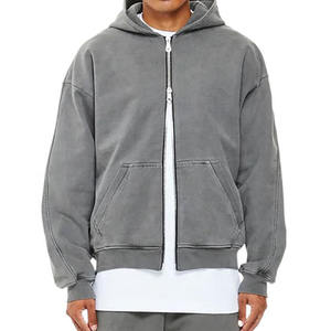 Sudadera con Capucha Personalizada con Logotipo para Hombre, 100% Algodón, Forro Polar de Invierno, Impermeable, Estilo Holgado con Hombros Caídos, de Alta Calidad, Estilo Vintage Lavado Ácido - Product Image 2