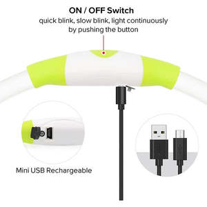 USB Rechargeable LED <b>Dog</b> <b>Collar</b> Quick Release Flash Elegant PU Material Waterproof Safety Breakaway Leash for Cats Luxury Style - Product Image 2
