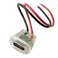 Prise USB de type C en plastique transparent Connecteur USB C translucide Indicateur LED Montage sur panneau Contact en cuivre pour application de puissance