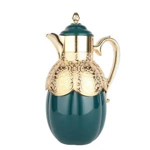 Trendy Shiny Finishing Brass Metal Tea Pot Dallah Supplier Luxury Hotel Restaurant Catering Serving Pots Arabic Tea Pot Kettle