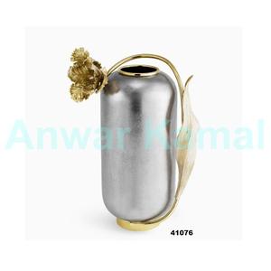 Jarrón de flores de Metal plateado hecho a mano con forma única de lujo para decoración del hogar, maceta central de Mesa para boda - Product Image 3