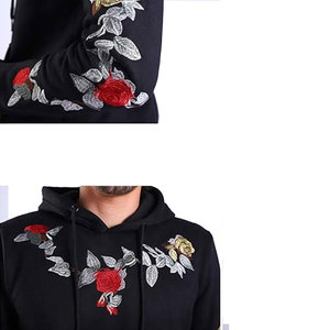 เสื้อฮู้ดปักลายสำหรับผู้ชายน้ำหนักเบามีฮู้ดผ้าคอตตอนปักลายด้วยความร้อน - Product Image 5