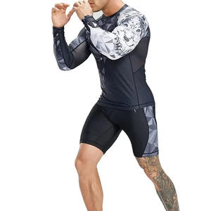 Traje de Baño de 2 Piezas para Hombre, Ligero, de Primera Calidad, para Natación y Entrenamiento, con Logotipo Personalizado, Spandex/Nailon, Venta al Por Mayor - Product Image 4