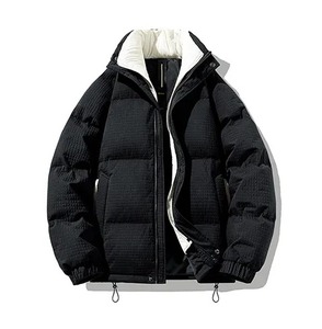 2025 Men's Custom High Street Embroidery Loose Cotton-<b>Padded</b> <b>Waterproof</b> Breathable Puffer <b>Jacket</b> Logo Autumn Winter Outdoor - Product Image 4