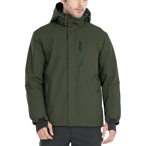 Chaqueta de Esquí Bomber Vintage Impermeable y Transpirable para Hombre, con Capucha, Talla Grande, Cortavientos de Invierno, Impermeable, Bordado Frontal Personalizado - Product Image 1
