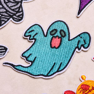 แผ่นปะใหม่2025ลายการ์ตูนเทศกาลผีฮาโลวีนแผ่นปักรูปฟักทองหัวกะโหลกผู้ผลิตในปากีสถานสั่งทำ - Product Image 2