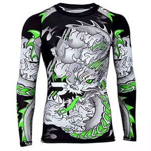 Camiseta de Compresión de Manga Larga para MMA, Spandex, BJJ, UPF50+, Transpirable, Personalizable, para Hombre - Product Image 1