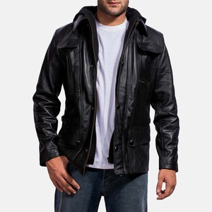 High Quality Double Breasted Men's Genuine <b>Leather</b> Winter Jacket Smart Casual Waterproof Breathable Outerwear New Front - Product Image 1