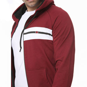 Vente en gros de sweats à capuche imprimés avec logo personnalisé pour hommes, survêtement respirant à fermeture éclair pour sports d'hiver, ensembles de style - Product Image 5