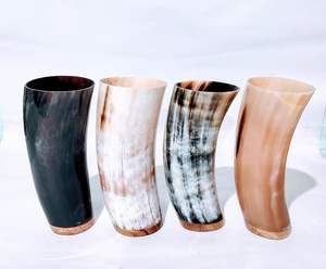 Vaso de Cuerno para Beber Tallado a Mano Natural, Vasos de Cuerno Vikingos, Vasos de Chupito, por HANNAN HANDICRAFT - Product Image 2