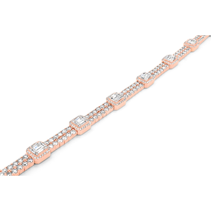 Pulsera de Lujo Chapada en Oro de 14K con Diamantes de 10mm, Oro Rosa y Plata, Unisex, Estilo Hip Hop, 7 Pulgadas, Certificada - Product Image 4