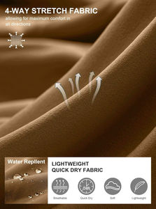 Shorts de golf décontractés pour hommes, longueur genou, tissés, couleur unie, taille mi-haute, légers, respirants, en Spandex/Polyester, anti-humidité - Product Image 4