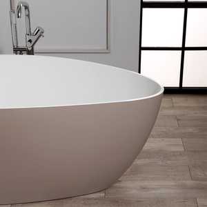 Free-standing Beige Marble Resin Rome Bathtub Premium Quality <b>Tubs</b> - Product Image 3