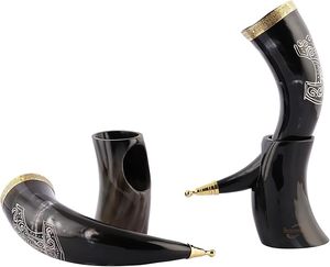 Souvenir unique en corne viking provenant des festivals, tasse fonctionnelle en corne pour les foires médiévales, corne viking de collection avec certificat - Product Image 3