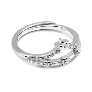 Anillo Zarkan de Plata Pura 925 con Baño de Rodio, Diseño Floral de Estrella y Corona, Estilo Hip Hop, Patrón Animal, Engaste Invisible - Product Image 2