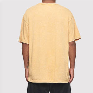 Derniers modèles de t-shirts délavés à l'acide pour hommes de couleur personnalisée Street Wear 100% coton tricoté taille adulte - Product Image 2