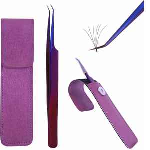 Pinzas de Volumen Rectas Profesionales de Alta Calidad con Puntas de Fibra de Precisión Antiestáticas y Agarre de Diamante Personalizado de 10 mm, de Acero Inoxidable - Product Image 4