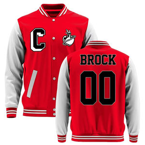 Varsity Jacket Mens Baseball VarsityCanvas Manga larga Letterman Color Block Estampado gráfico Bomber Chaquetas Estilo Varsity Jacket - Product Image 1