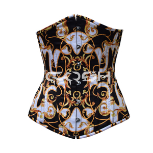 Corsé con Estampado de Cadena Estilo Barroco Vintage, Corte Estructurado para Amantes de la Moda - Product Image 1