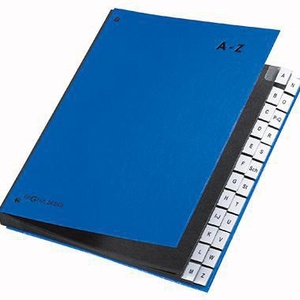 Organizador de Escritorio de Cartón/Papel Laminado Azul PAGNA con 24 Compartimentos para Cartas DIN A4 A-Z - Product Image 1