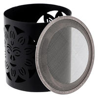 Venta caliente popular fragancia calentador latón metal mate negro hierro decorativo aromaterapia carbón quemador de incienso