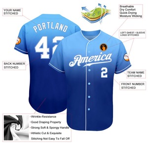 Maillot de baseball personnalisé bleu clair blanc-Royal Authentic Fade Fashion - Product Image 3