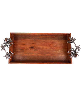 Bandeja para servir comida con mango de Metal para el hogar, plato para servir comida, café y té, impresionante - Product Image 2