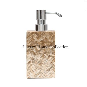 Metal Designer Silver Color Sink Dispenser <b>Bathroom</b> Decorative Tabletop Hand Cleaning Usage Liquid Soap <b>Storage</b> Bottle With Pump - Product Image 3