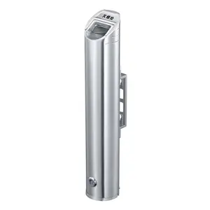 Wall-mounted Industrial Stainless Steel Cigarette Butt Column Smoking Area Ashtray