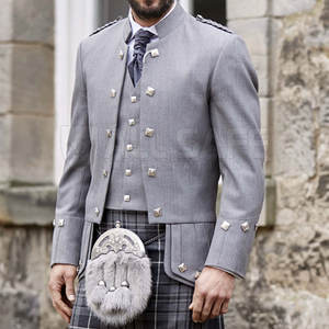 Veste et gilet de kilt Prince Charlie de style européen veste de kilt écossais royal avec coupe régulière confort extensible vente en gros - Product Image 5