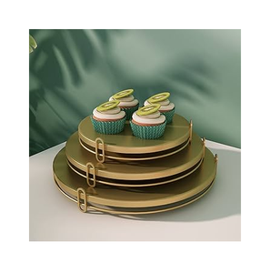 Support de gâteau rond durable de tasse de piédestal d'affichage de support de gâteau en laiton antique pour décoratif - Product Image 3