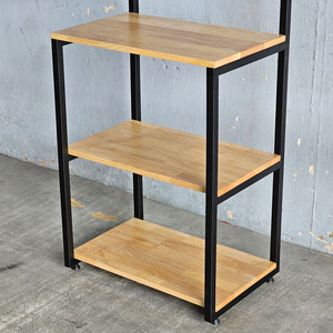 Étagère pour micro-ondes KVS68005 60x40x122cm en bois de caoutchouc massif avec structure en fer - Product Image 6