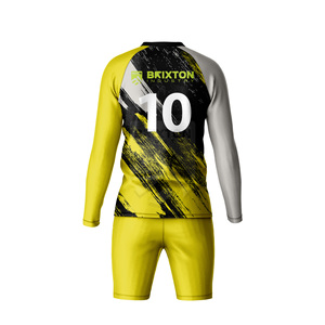 Custom Sublimation <b>Padded</b> Eco-Friendly Breathable <b>Goalkeeper</b> Jersey <b>Shorts</b> Set | <b>Short</b> Sleeve Soccer Uniform OEM/ODM Service - Product Image 2