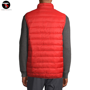 Großhandel Herren Casual Winter jacke Weste Atmungsaktiv Leichter Roter Puffer Langärmelloses Design Stehkragen Wind dicht - Product Image 4