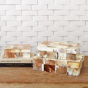 Caja de almacenamiento de resina y cuerno de búfalo de diseño moderno personalizado joyero de forma rectangular con precio al por mayor de f s i - Product Image 2