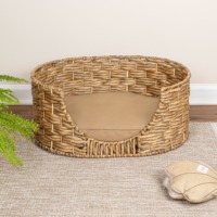 Panier pour animaux de compagnie en saule fait à la main, nid pour animaux de compagnie en jacinthe d'eau tendance, lit pour chien et chat en fibre naturelle, cage