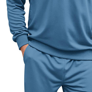 Ropa deportiva de invierno Sudadera con capucha informal y pantalones de chándal Hombres Conjunto de 2 piezas Bloque de color Chándales al aire libre para hombres Conjuntos de Jogger de diseño personalizado - Product Image 2
