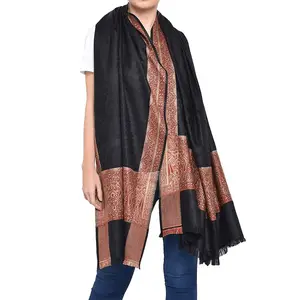Women Lady Winter Warm Long Scarf with Embroidery Blanket Checked Scarves Wraps New Style Embroidery Shawl