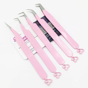 Nouveau style pince à épiler vison durable en acier inoxydable fond coeur extension de cils pince à épiler pointe pointue avec logo personnalisé offre - Product Image 4