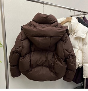 Chaqueta de onda térmica para Mujer, Parkas cortas con capucha de gran tamaño de manga larga gruesa cálida de invierno para Mujer, abrigo corto suelto sólido para Mujer - Product Image 5