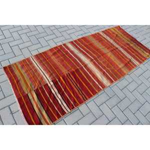 Tapis de 3x7,4 pieds, tapis turc vintage, tapis en laine à bordure rouge - Product Image 2