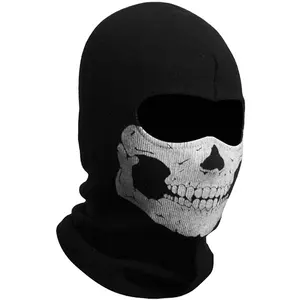 Черная Балаклава с черепом, полная маска для лица, ветрозащитная Лыжная маска, мотоциклетные маски для лица, капюшон унисекс и Спорт на открытом воздухе