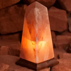 Lámparas de sal con forma de obelisco de sal del Himalaya con accesorio eléctrico, lámparas de sal del Himalaya Premium, lámparas de sal del Himalaya - Product Image 4