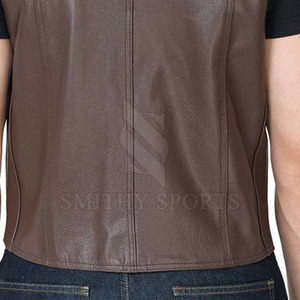 Venta caliente Nuevo diseño Chaleco de cuero genuino para hombres Ropa exterior de alta calidad para la temporada de invierno Transpirable en stock para la venta en línea - Product Image 6