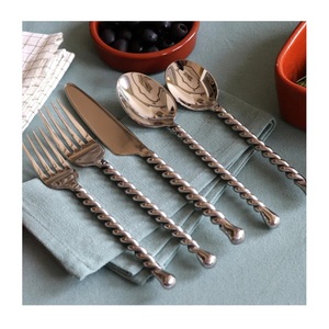 Modern Handmade Personalized decorative Elegant classic stainless steel stylish <b>vintage</b> fancy Flatware Sets with Brass Handles - Product Image 2