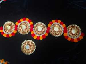 Bougeoir Rangoli Ensemble Pour Festive Home Decor Pendaison de crémaillère faveurs Cadeau de mariage, Tapis floraux Tea Party Diwali Décoration Cadeau - Product Image 4