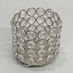 High Quality Customized Silver-Plated Crystal Pillar <b>Candle</b> Stand Metal Candlestick <b>Holders</b> Wholesale Prices Sizes Available - Product Image 3