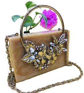 Designer Ladies Satin Lining Resin <b>Clutch</b> <b>Bag</b> Handcrafted Fashionable Evening <b>Bags</b> <b>for</b> <b>Weddings</b> and Parties Cost-Effective - Product Image 3